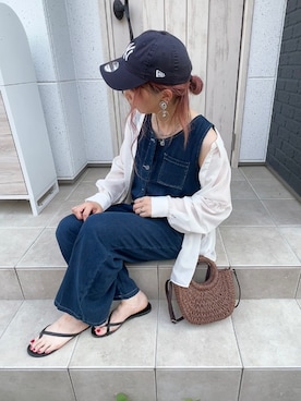 「DAISO（DAISO）のアイテム（ビーチサンダル）」を使った、satomiさん（レディース・164cm）の夏コーディネート