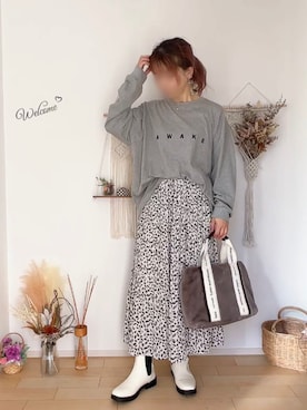「ダルメシアン柄スカート」｜satomiさん（レディース・164cm）の秋コーディネート