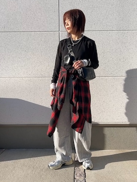 「しまむら（シマムラ）のアイテム（シャツ/ブラウス）」を使った、satomiさん（レディース・164cm）の秋コーディネート