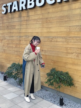 「Rodeo Crowns（ロデオクラウンズ）のアイテム（トレンチコート）」を使った、nariさん（レディース・155cm）の冬コーディネート