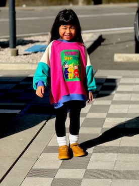 「アイテム（タイツ/ストッキング）」を使った、tsumu24tsumuさん（キッズ・110cm）の冬コーディネート