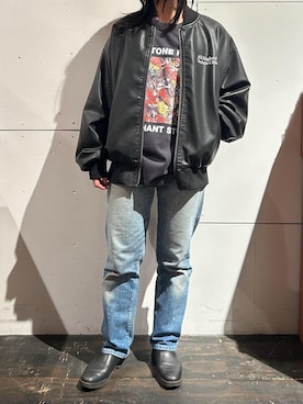 「アイテム（MA-1）」を使った、honokaさん（レディース・158cm・20代）の冬コーディネート