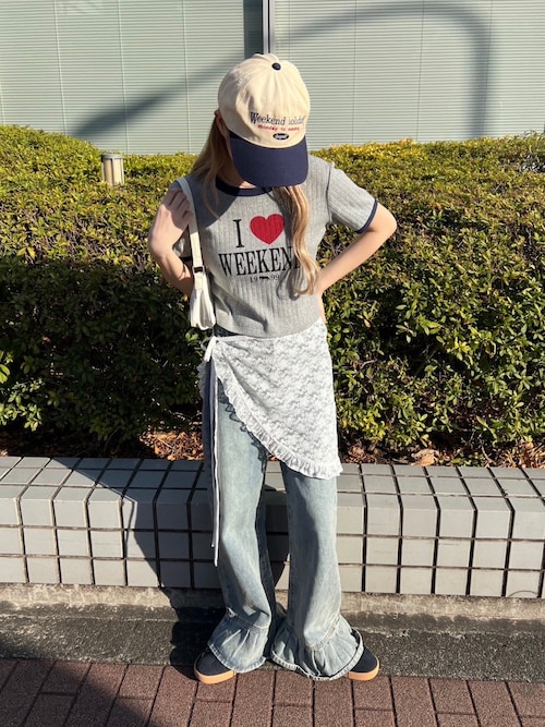 セール】フリルデザインデニムパンツ(デニムパンツ)|WC セール】フリルデザインデニムパンツ(デニムパンツ)|WC