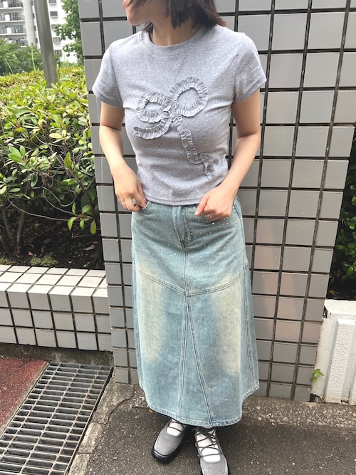 versace ビジュー付きダークデニムタイトスカート versace ビジュー付きダークデニムタイトスカート ヴェルサーチ