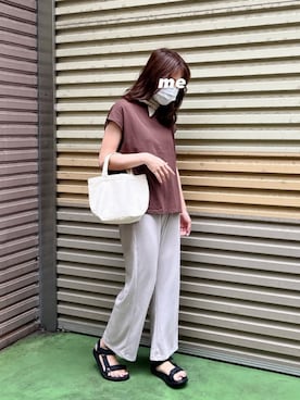 「MUJI」｜「アイテム（その他）」を使った、𝐉さん（レディース・155cm）の春コーディネート