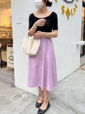 「155㎝コーデ」｜「アイテム（その他）」を使った、𝐉さん（レディース・155cm）の春コーディネート