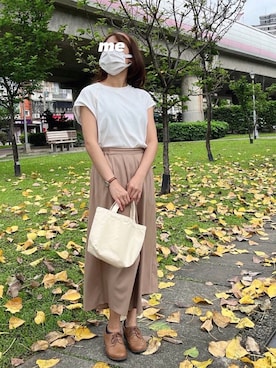 「155㎝コーデ」｜「アイテム（その他）」を使った、𝐉さん（レディース・155cm）の春コーディネート