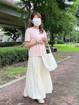 「155㎝コーデ」｜「アイテム（その他）」を使った、𝐉さん（レディース・155cm）の春コーディネート