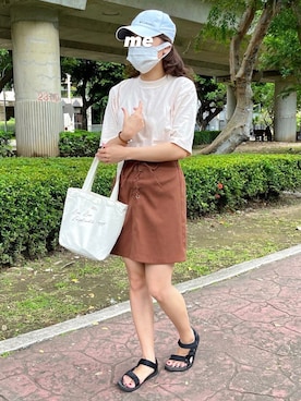 「nice claup」｜「アイテム（その他）」を使った、𝐉さん（レディース・155cm）の春コーディネート