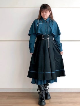 「axes femme（アクシーズファム）のチェーン付き配色使いスカート（スカート）」を使った、Mai🐿️さん（レディース・149cm）の秋コーディネート