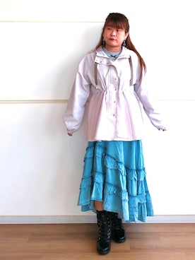 「アイテム（マウンテンパーカー）」を使った、Mai🐿️さん（レディース・149cm）の秋コーディネート
