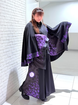 「アイテム（その他アウター、パープル系）」を使った、Mai🐿️さん（レディース・149cm）の秋コーディネート