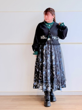 「axes femme（アクシーズファム）のアイテム（カーディガン/ボレロ）」を使った、Mai🐿️さん（レディース・149cm）の秋コーディネート