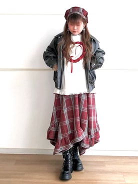 「アイテム（ハンチング/ベレー帽）」を使った、Mai🐿️さん（レディース・149cm）の秋コーディネート
