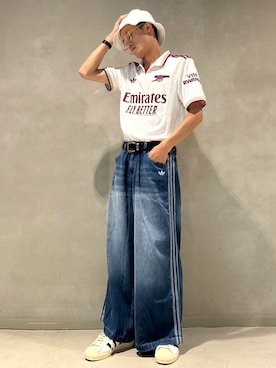 「アイテム（帽子）」を使った、REOMAさん（メンズ・171cm）の夏コーディネート