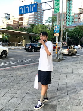 「AGILITY（アジリティー）のアイテム」を使った、Bensonさん（メンズ・183cm）の夏コーディネート