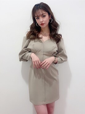 「GYDA（ジェイダ）のアイテム（ネックレス）」を使った、AIさん（レディース・152cm）の冬コーディネート