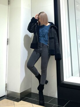 久道理沙さん(レディース・160cm)の冬コーディネート