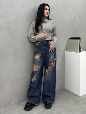 久道理沙さん(レディース・160cm)の冬コーディネート