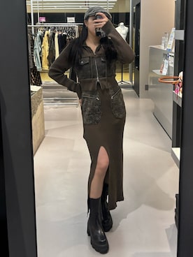 久道理沙さん（レディース・160cm）の冬コーディネート