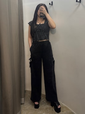 「EMODA（エモダ）のアイテム（タンクトップ）」を使った、久道理沙さん（レディース・160cm）の夏コーディネート