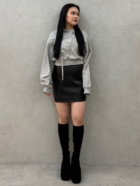 「EMODA（エモダ）のバルキープランプフィットブーツ（ブーツ）」を使った、久道理沙さん（レディース・160cm）の夏コーディネート
