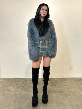 「EMODA（エモダ）のアイテム（ニット/セーター）」を使った、久道理沙さん（レディース・160cm）の秋コーディネート