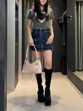 「EMODA（エモダ）のアイテム」を使った、久道理沙さん（レディース・160cm）の夏コーディネート