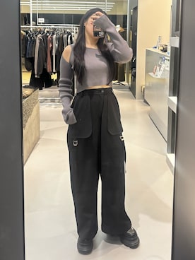 「EMODA（エモダ）のアイテム（ローファー）」を使った、久道理沙さん（レディース・160cm）の秋コーディネート