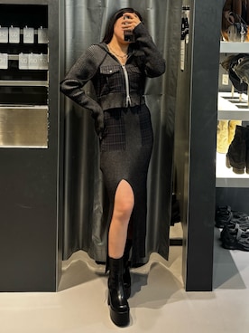 「EMODA（エモダ）のアイテム（ワンピース）」を使った、久道理沙さん（レディース・160cm）の秋コーディネート