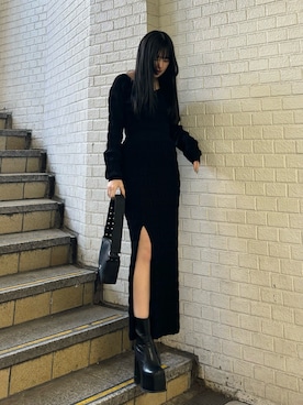 久道理沙さん（レディース・160cm）の冬コーディネート