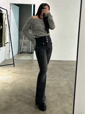 「EMODA（エモダ）のアイテム（ニット/セーター）」を使った、久道理沙さん（レディース・160cm）の秋コーディネート