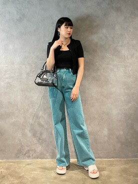 「EMODA（エモダ）のアイテム（アンサンブル）」を使った、久道理沙さん（レディース・160cm）の春コーディネート