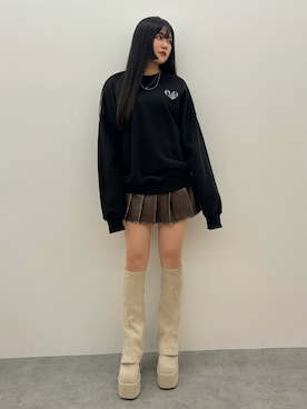 「アイテム（スウェット）」を使った、久道理沙さん（レディース・160cm）の夏コーディネート