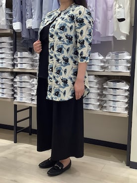 「BRICK HOUSE by TOKYO SHIRT」｜「アイテム（シャツワンピース）」を使った、BRICK HOUSE by Tokyo Shirts 青森エルム店さん（レディース・156cm）の夏コーディネート