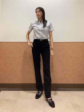 「アイテム（ビジネスシャツ）」を使った、BRICK HOUSE by Tokyo Shirts 青森エルム店さん（レディース・171cm）の夏コーディネート