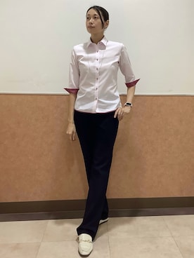 「アイテム（ビジネスシャツ）」を使った、BRICK HOUSE by Tokyo Shirts 青森エルム店さん（レディース・171cm）の夏コーディネート