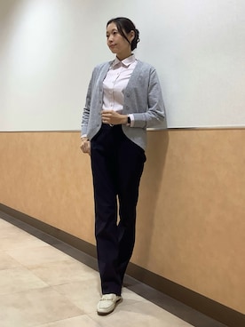 「アイテム（ビジネスシャツ）」を使った、BRICK HOUSE by Tokyo Shirts 青森エルム店さん（レディース・171cm）の冬コーディネート