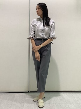 「アイテム（ビジネスシャツ）」を使った、BRICK HOUSE by Tokyo Shirts 青森エルム店さん（レディース・171cm）の夏コーディネート