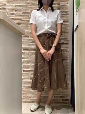 「ビジネスシャツ」｜BRICK HOUSE by Tokyo Shirts 青森エルム店さん（レディース・171cm）の夏コーディネート