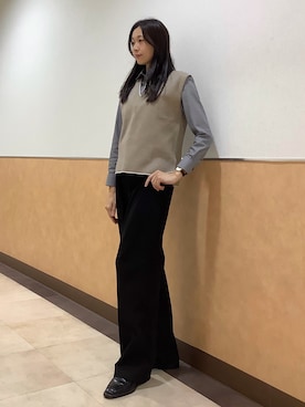 「アイテム（ビジネスシャツ）」を使った、BRICK HOUSE by Tokyo Shirts 青森エルム店さん（レディース・171cm）の秋コーディネート