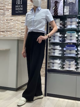 「ワーママコーデ」｜「アイテム（スラックス）」を使った、BRICK HOUSE by Tokyo Shirts 青森エルム店さん（レディース・171cm）の夏コーディネート