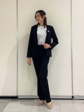 「TOKYO SHIRTS（トウキョウシャツ）のアイテム（シャツ/ブラウス）」を使った、BRICK HOUSE by Tokyo Shirts 青森エルム店さん（レディース・171cm）の春コーディネート