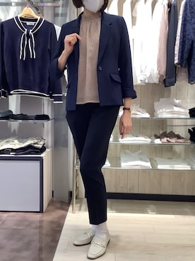 「ワーママコーデ」｜「アイテム（ジャケット/アウター）」を使った、BRICK HOUSE by Tokyo Shirts 青森エルム店さん（レディース・171cm）の春コーディネート