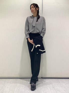 「アイテム（カーディガン/ボレロ）」を使った、BRICK HOUSE by Tokyo Shirts 青森エルム店さん（レディース・171cm）の秋コーディネート