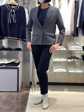 「ワーママコーデ」｜「アイテム（ジャケット/アウター）」を使った、BRICK HOUSE by Tokyo Shirts 青森エルム店さん（レディース・171cm）の春コーディネート