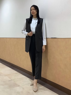 「アイテム（ベスト）」を使った、BRICK HOUSE by Tokyo Shirts 青森エルム店さん（レディース・171cm）の秋コーディネート