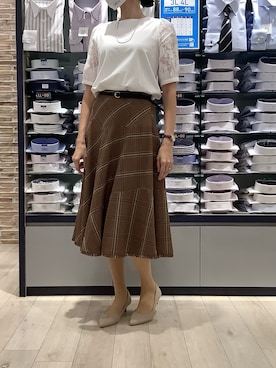 「LOUNIE（ルーニィ）のアイテム」を使った、BRICK HOUSE by Tokyo Shirts 青森エルム店さん（レディース・171cm）の夏コーディネート