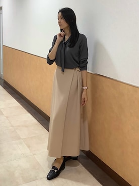 「ボウタイ」｜BRICK HOUSE by Tokyo Shirts 青森エルム店さん（レディース・171cm）の秋コーディネート