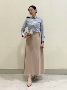 「アイテム（ビジネスシャツ）」を使った、BRICK HOUSE by Tokyo Shirts 青森エルム店さん（レディース・171cm）の冬コーディネート